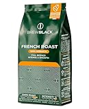 BrewBlack French Roast 100% Robusta Coffee Beans, Extra Strong Dark Roast, Intensity 5/5, Full Body with Long-Lasting Creaminess, Roasted and Packed in Italy with Micrometric® Technology