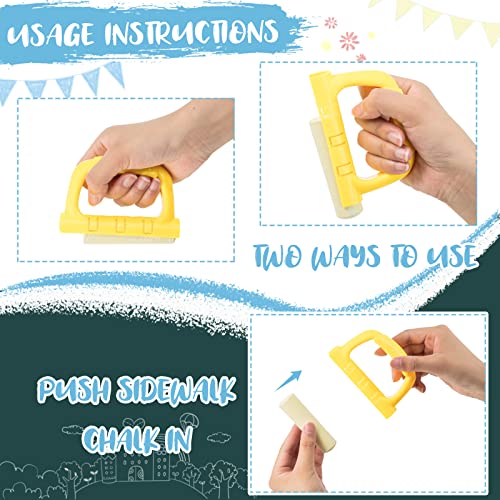 image for Chuangdi 22 Pcs Sidewalk Chalk Holder with Sidewalk Chalk 8 Pcs Chalk 