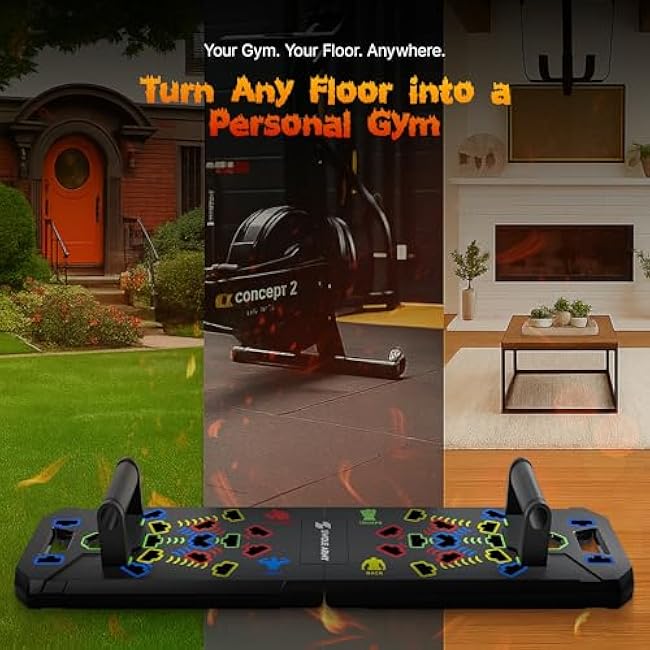 Solid Push Up Board | 20-in-1 Home Workout Equipment | Multi-Functional Pushup Board For Men & Women | Professional Pushup Stands For Chest Muscles