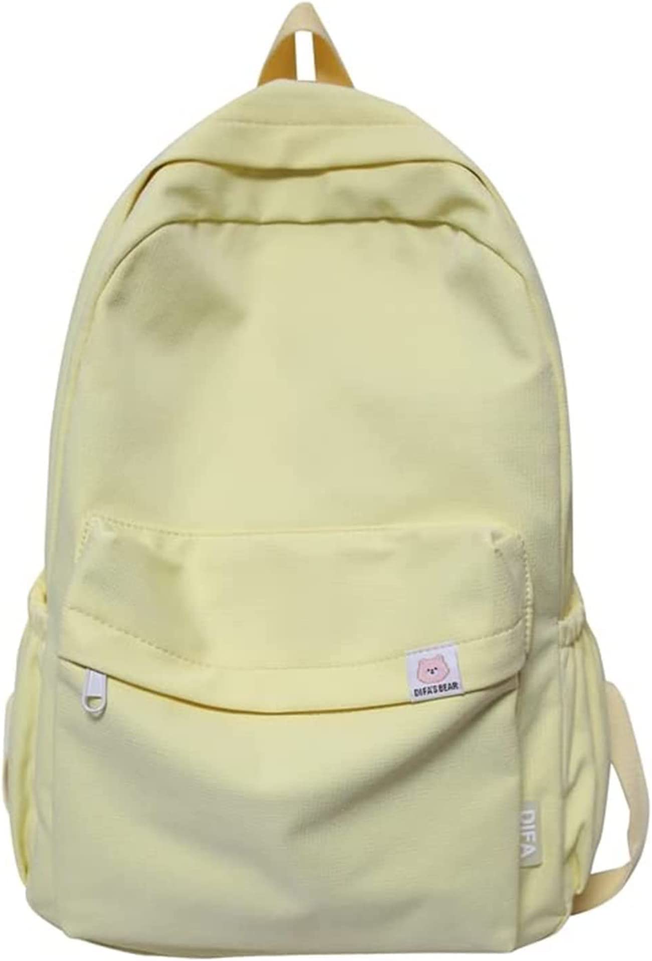 Chagoo Women's Yellow Difa Backpack, Difas Bear Backpack, Kawaii Cute Aesthetic Backpack Sage Green Backpack, Large Capacity Casual Rucksack (Yellow)