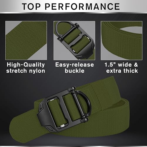 Image of TECEUM Tactical Belt - Heavy-Duty & Quick Release - Military, Work, Rigger, Duty & Utility Belt for Men