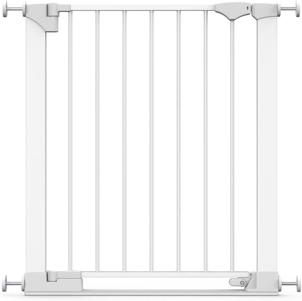 Safetots SafeStep Cancello, Bianco, 68cm - 75cm, Extra Basso Passaggio, Pressione Fit Safety Gate, Cancello per Bambini per Scale, Corridoi e Porte, Facile Installazione