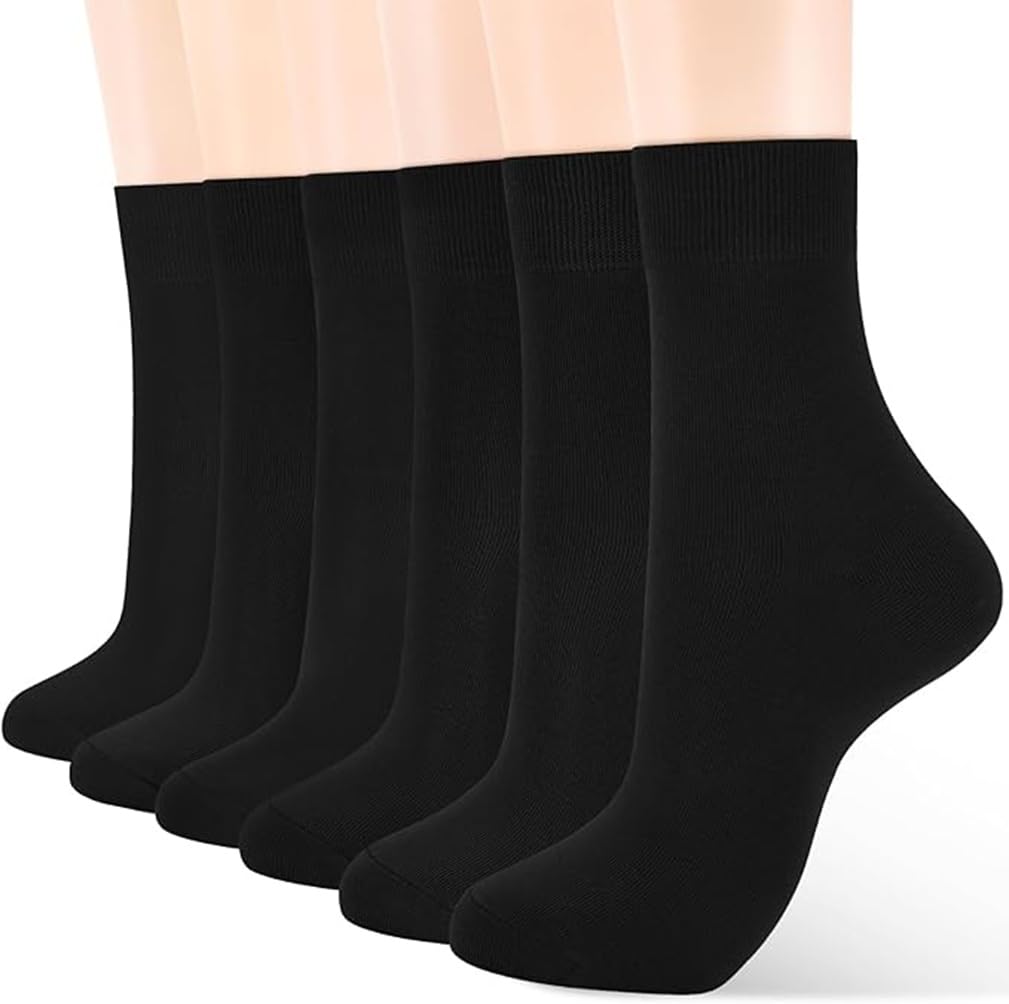 Men's & Women's Thin Cotton Crew Socks - Soft Above Ankle Bootie Casual Dress Socks 6-Pairs_Free Size-image-9