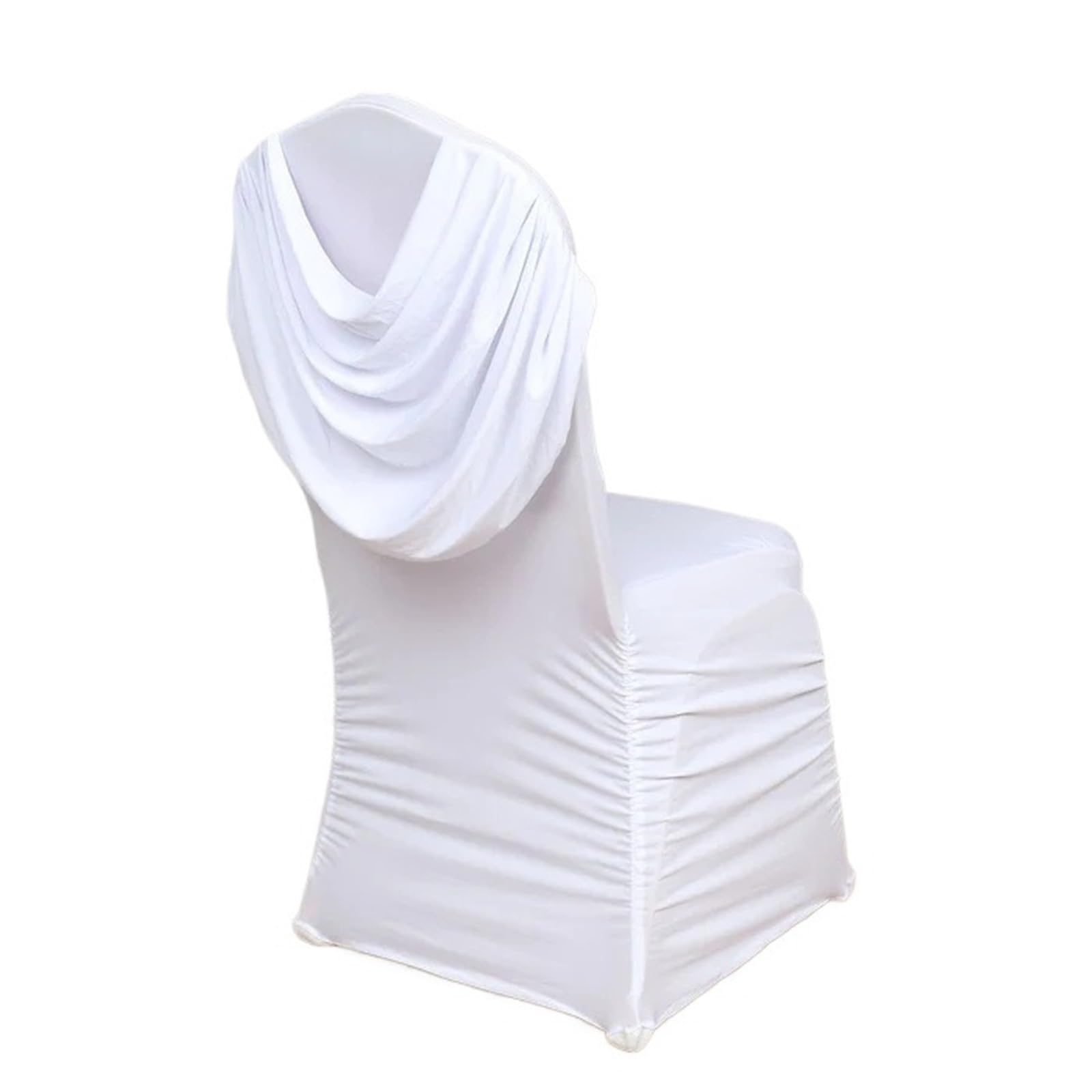 RRYPBOVG Wedding Chair Cover White Color Ruffled Stretch Spandex Chair Cover Banquet Wedding Chair Covers For Party Event Hotel Decoration