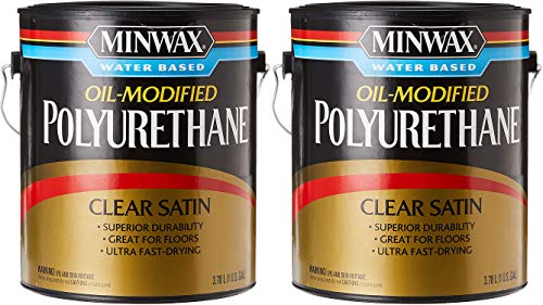 Minwax 710330000 Water Based Oil-Modified Polyurethane, Gallon, Satin 2 Pack