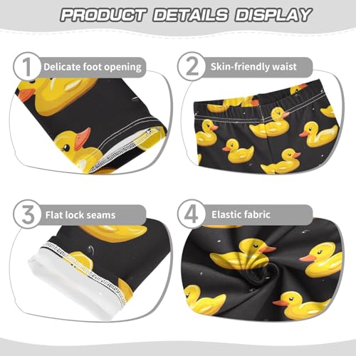 Cute Ducks Girls' Leggings Toddler Doodles Kids Yoga Pants Dance Active Tights 4T3