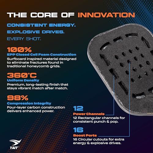 Image of Sports Xyros Foam Pickleball Paddle | 14mm Full Foam Pickle Ball Racket | 1 Year Warranty | CushCore+ Tech|4 Layer Japanese Toray T700 Carbon |AIPA Approved of USAPA Standards| Cover Bag Included