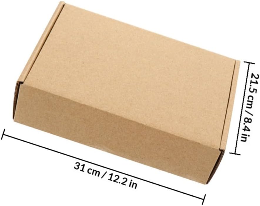 FUOYLOO 15pcs Kraft Paper Boxes Foldable Rectangle Storage Boxes 31x21.5x5cm E-flute Sturdy Paperboard for Party Favors Flower Arrangements and Birthday Presents
