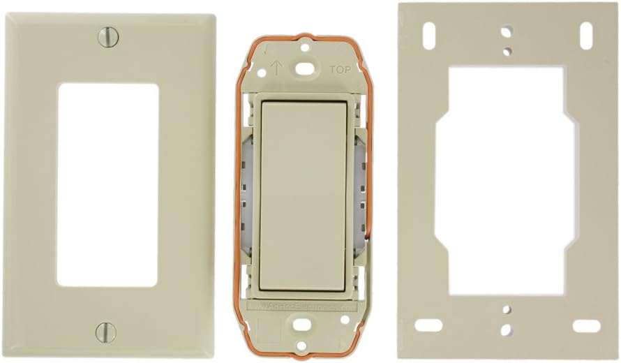 Leviton WSS0S-D0T 1-Gang Single Rocker Decora Switch, Light Almond