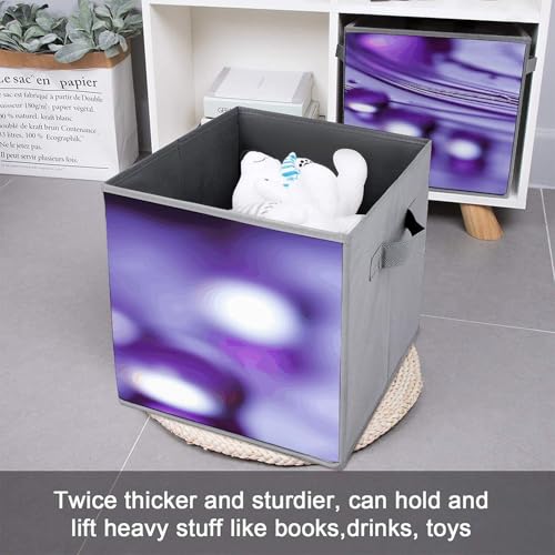 Boîtes de rangement pour dressing lot de 6 cubes pliables violets - 7