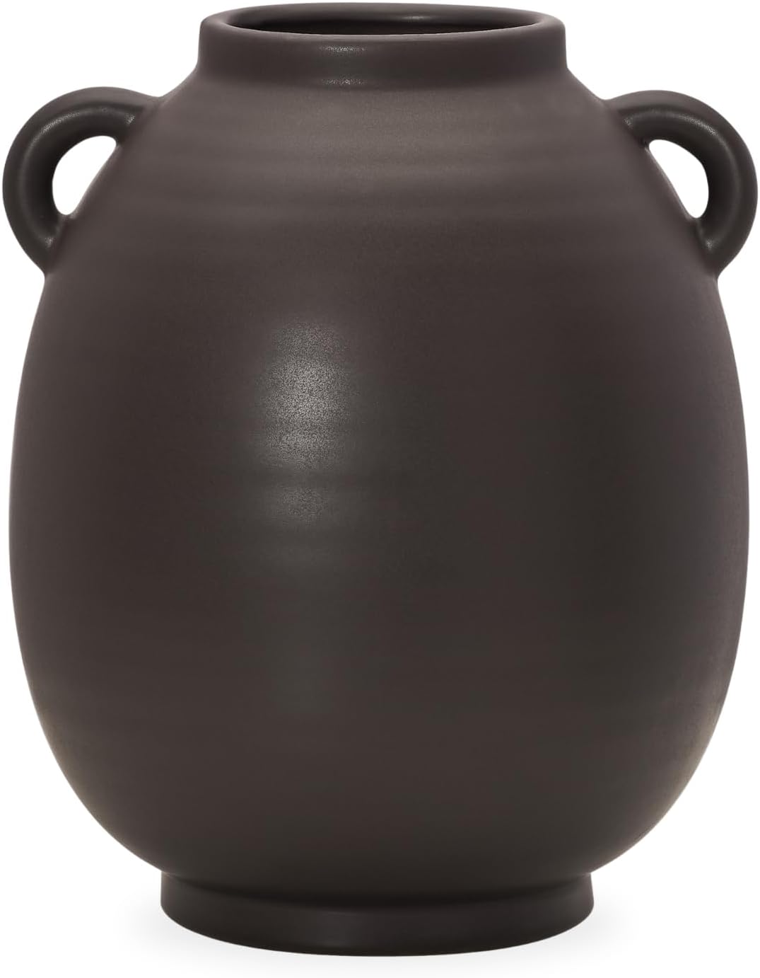 Torre & Tagus Brown Ceramic Vase with Handles - 9 Inch Boho Decor Decorative Vase for Home Decor, Decorative Pottery Flower Vase for Dining Table Decor, Wedding Decor (Capri Brown Vase for Flowers)