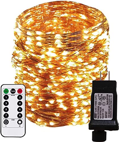 Dreamworth Dimable Led String Lights Plug In Fairy Lights, 333Ft/100M 1000 Leds Copper Wire String Lights With 8 Modes And Timer,Ul Listed, Ideal For Indoor, Outdoor, Christmas (Warm White) #TOP5