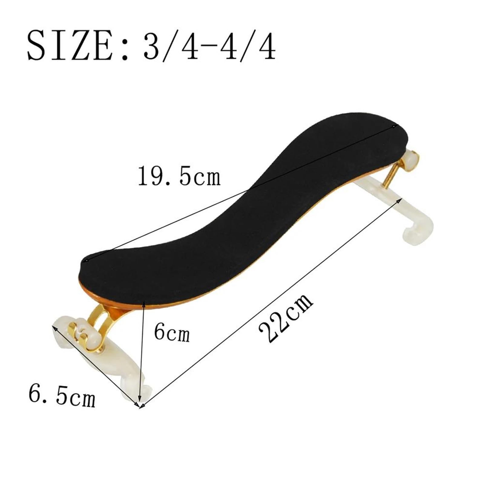 Reposapiés universal para violín Almohadilla de hombro ajustable para violín accesorios profesionales para instrumentos de cuerda 1/2 1/4 3/4 y 4/4 acolchada en negro(3-4 4-4)