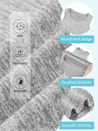 Poroka 5 Pack Girls Active Dry Fit Tank Top Kids Sleeveless Racerback Tank Tops Girls Athletic Dance Performance Tops2