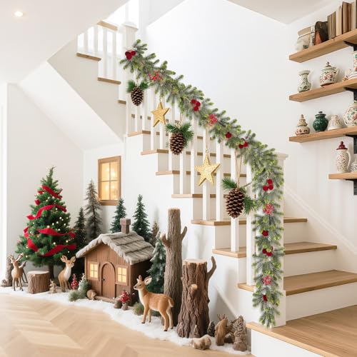 6FT Christmas Garland for Indoor Outdoor Table Fireplace Xmas Decorations - image 8