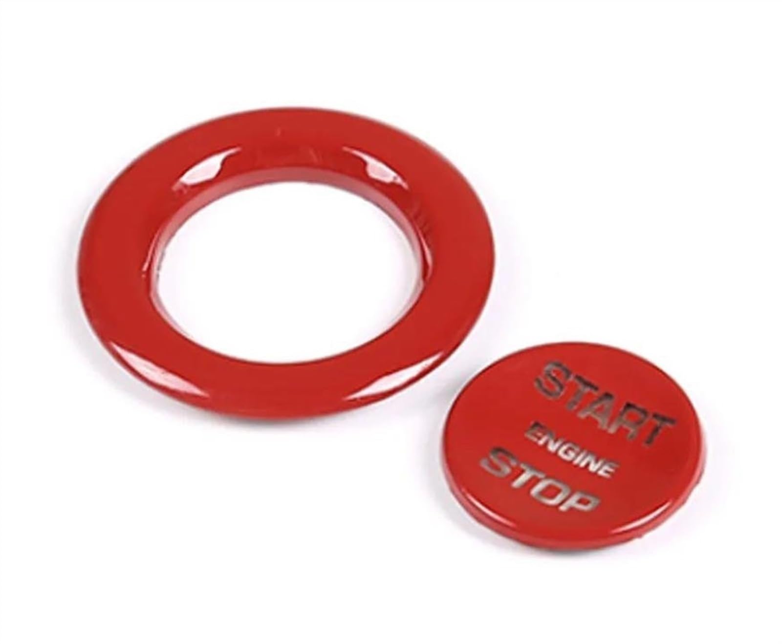 Car Switch Cover Compatible with Land for Rover for Range for Rover for Vogue L405 2pcs Car Engine Start Stop Button Ring Trim Cover Sticker(Red)