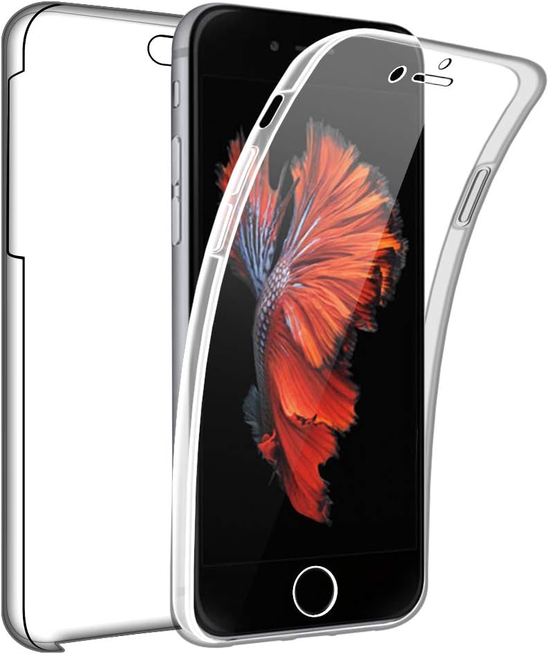 SDTEK Case for iPhone 6 Plus / 6s Plus Full Body Front and Back Protection 360 Cover Clear Transparent Soft