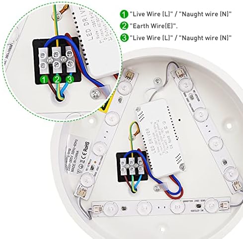 LED Ceiling Lights, Haisito Ceiling Light Fitting 18W 1700LM 5000K Natural White 120W Equivalent Round Flush Ceiling Lights for Kitchen, Living Room, Bedroom, Hallway and More 23*23cm[Energy Class A+]