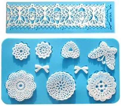 2PCS Lace Silicone Mold Mould Fondant Cake Decoration Baking Bakeware Flower