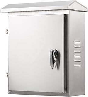 304 Stainless Steel Electrical Box 16'' x 12'' x 8'' Outdoor Electrical Enclosure Box 16" H x 12" W x 8" D with Mounting Plate Weatherproof Anti-Rust and Anti-Corrosion