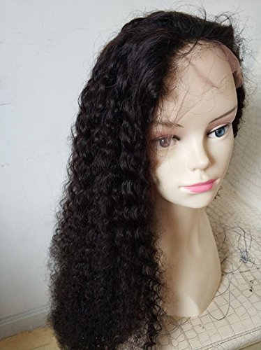High-Quanlity Invisible Part Kinky Short Human Hair Lace Wigs African American Wigs 150% Density Real Peruvian Virgin Remy Human Hair Afro Curly 10"