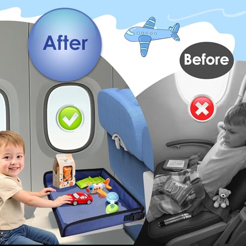 Image of Kids Tray Table Cover, Airplane Tray Cover with Pockets