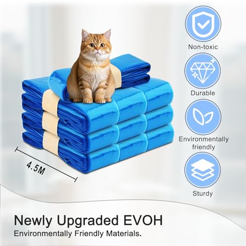 12 Stück Nachfüllkassetten für Katzenstreu Entsorgungseimer, aus 7 Lagigem EVOH Material, Antibakterielle und Desodorierende Nachfüllkassette, Geeignet für Katzenstreu-Eimer und Windeleimer