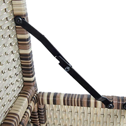 ESTEXO Polyrattan Sitzgruppe Essgruppe Gartenmöbel Set Gartensofa Rattan Sofa mit Hocker ausklappbar Sofa-Set Rattan… – Bild 7