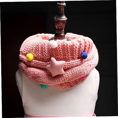 Didiseaon Boys Girls Winter Scarf 7.87 Inch Wide Star Pom Ball Knitted Neckwear for Boys and Girls3