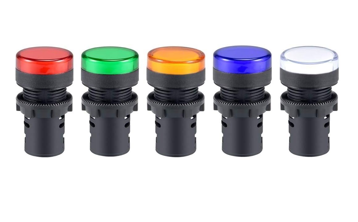 QBM Indicator Light AC/DC 24V 20mA LED Flush Panel Mount Red Green Blue Yellow White(Pack of 5) (B0CD3TRR2X) Amazon Price History, Amazon Price Tracker