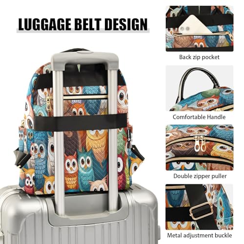 Image of ALAZA Hipster Bird Owl Women Backpack Purse Ladies Fashion Shoulder Bag Daypack Travel Bag 7.5L