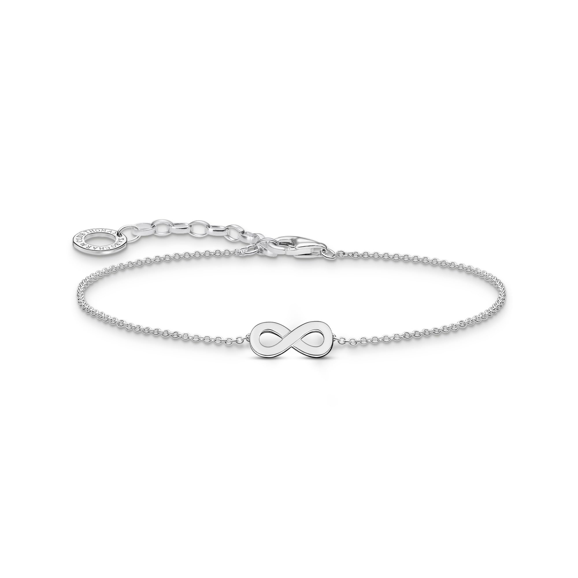 Thomas Sabo Infinity Charm Bracelet 925 Sterling Silver A2161-001-21, Eine Grösse, Sterling Silver, No Gemstone, Eine Grösse, Sterling Silver, No Gemstone