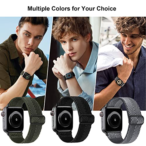 Image of 4 Pack Stretchy Solo Loop Compatible with Apple Watch Bands 38mm 40mm 41mm 42mm 44mm 45mm 46mm 49mm Women Men, Sport Nylon Elastic Straps Wristbands for iWatch Series 11 10 9 8 7 6 5 4 11 Ultra /SE 3 2