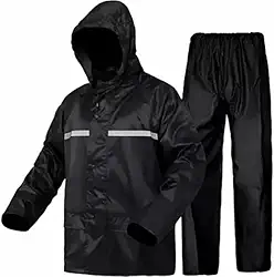 Capa de Chuva Impermeável para Motoqueiro – Conjunto Jaqueta + Calça com Faixas Refletivas