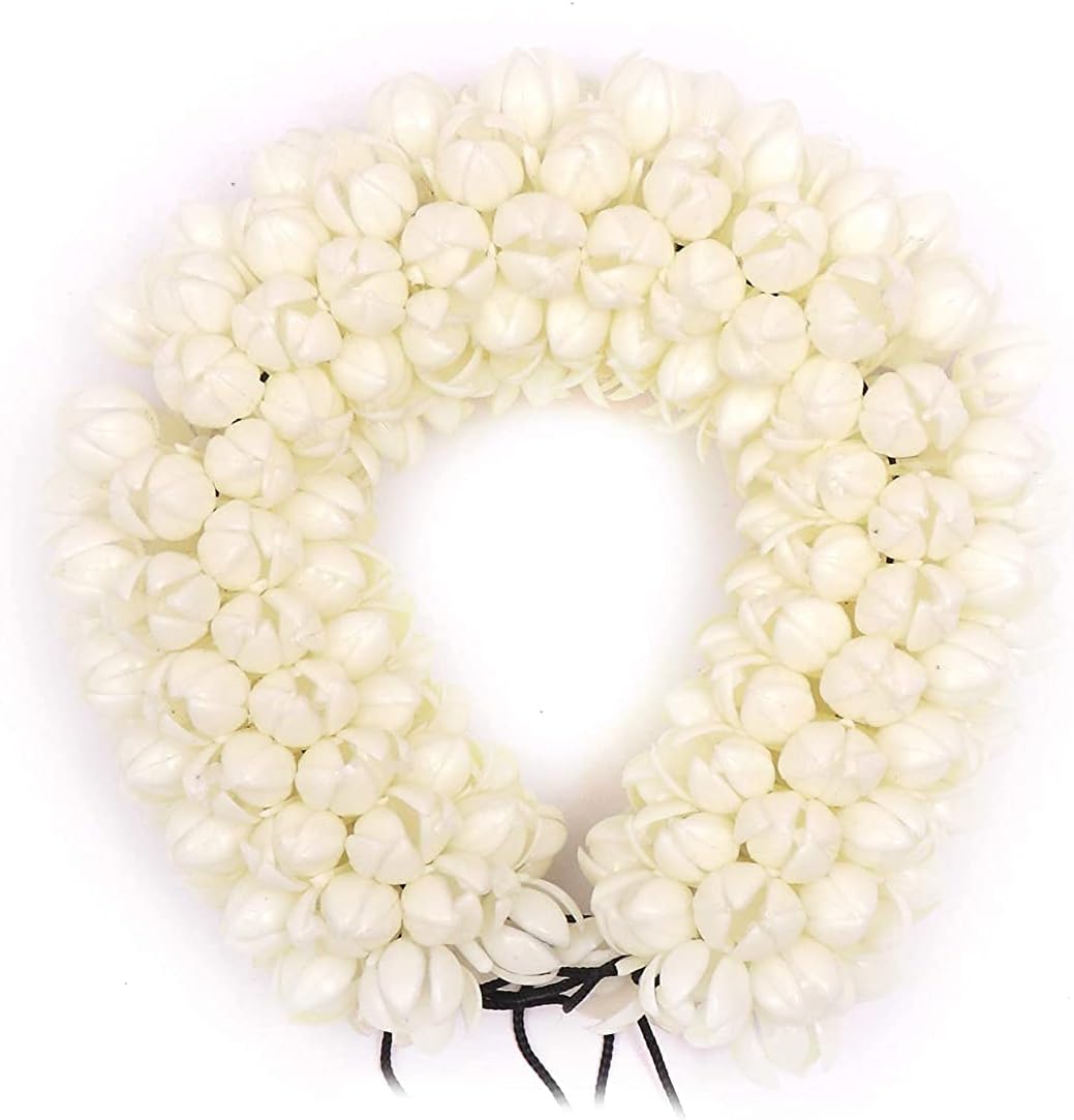 Navjai Hair Gajra in Artificial Jasmine Mogra Flower, Garland Juda Decoration Phool Gazra for Women, Juda Bun Realistic Hair Accessory for Girls 9 Inch