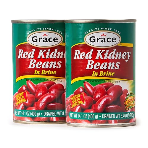 Grace Dark Red Beans in Brine 15 oz - 2 Pack - Caribbean Red Kidney Beans Canned - Gluten Free Non GMO Low Sodium