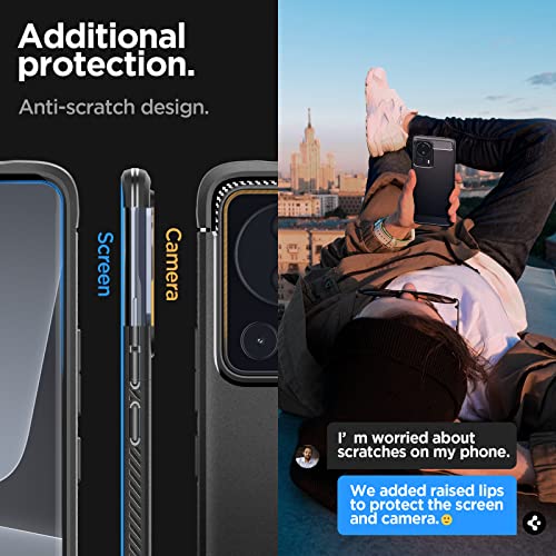 Image of Spigen Rugged Armor | Compatible with Xiaomi 13 Lite Back Cover Case [Flexible] [Air Cushion Protection] | TPU - Matte Black