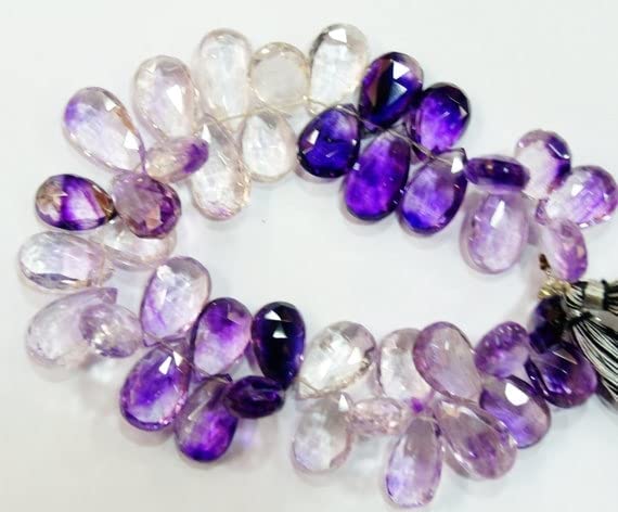 Améthyste rutilée grandes perles briolettes poire 10-18mm en fil de 8 pouces pour bijoux