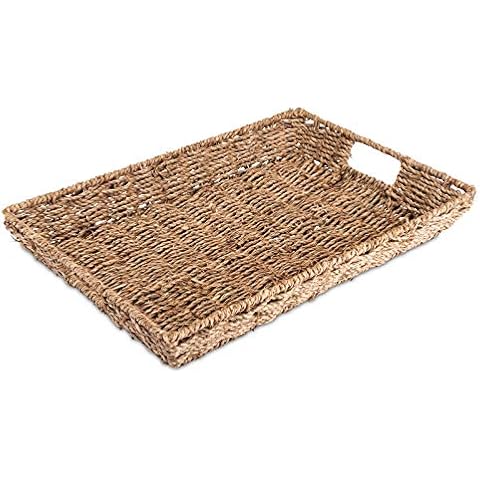 Plateau tressé en jonc de mer Decorasian Cover