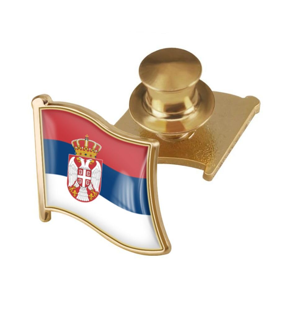 vmcoatdu Country Flag Backs Locking Pin Keepers Locking Clasp Pin Badge International Travel Brooch Metal Alloy Souvenir Pin 0.75x0.7 Inch Small Pin