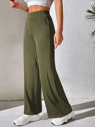 Image of GRECIILOOKS Women's Parachute Cargo Pants - High Waist Flared Korean Trousers| Trendy Casual Wear for Daily & Travel Use (Available in Plus Size)