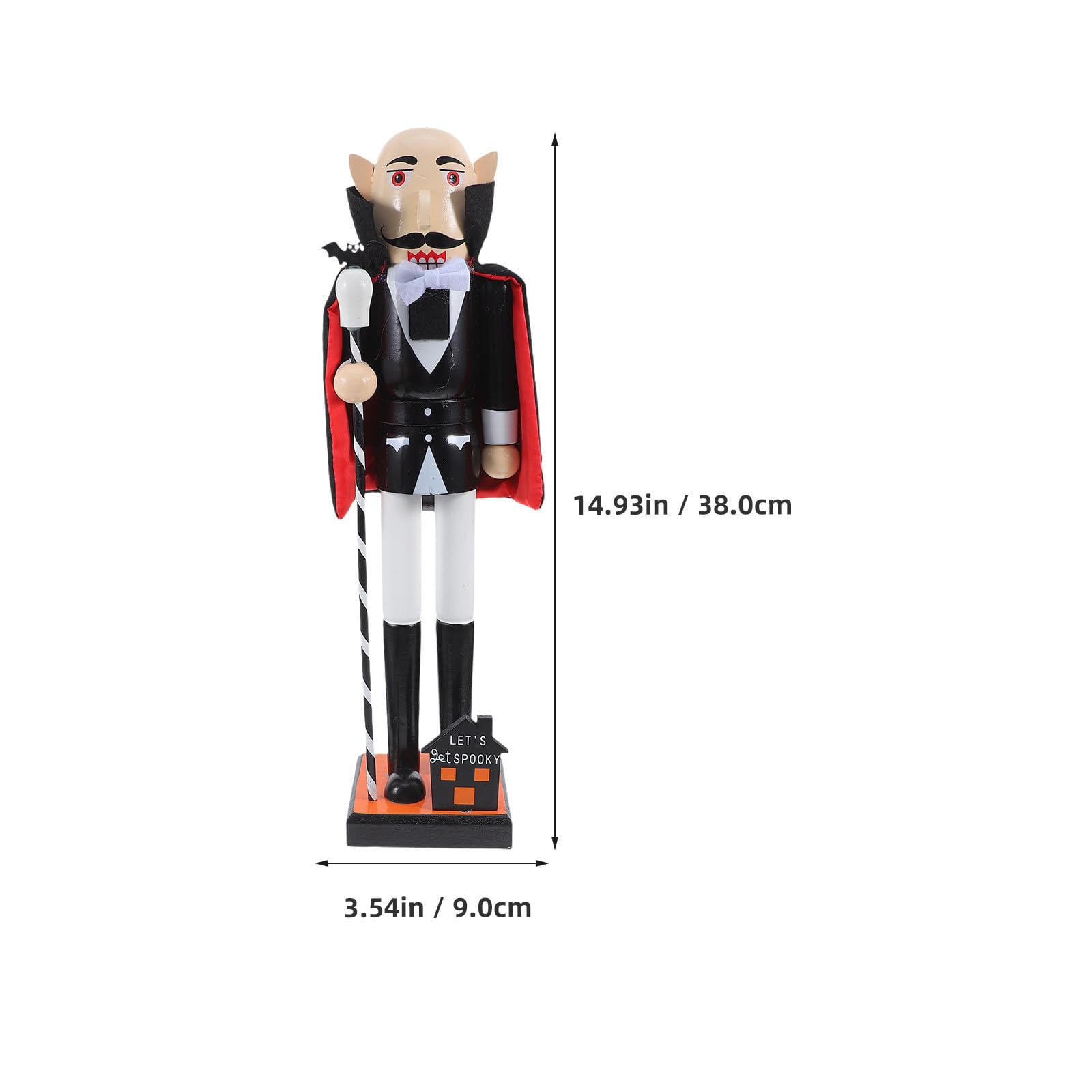 minkissy 2 Stück Nussknackerfigur Halloween Geschenkideen Holz Schwarz
