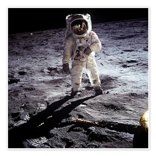 Póster de NASA Primeros pasos en la Luna (50x50 cm) para renovar paredes vacías con estilo