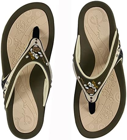 Gold Pigeon Shoes SIGNATURE Women Flip Flops for Women Comfort Walking Cushion: 5893 Brown, Size 7-7.5 (5893-brn-38) | Image 3