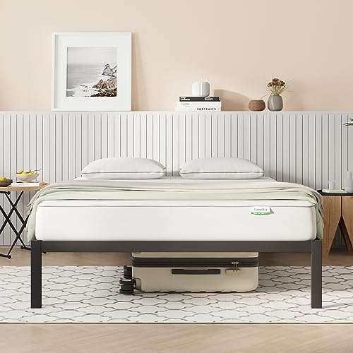 Novilla Bettgestell 160 x 200 cm, Bettrahmen mit Lattenrost, Bettgestelle aus Metall mit Lattenrost, Doppelbettgestell, Stauraum unter dem Bett,...