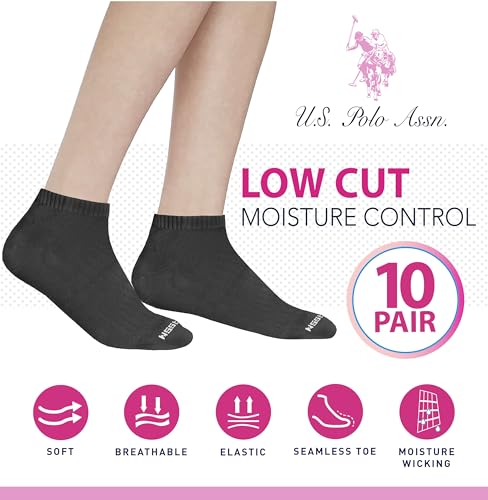 Image of 10 Pair Assorted Ladies Lowcut Socks by U.S. Polo Assn.