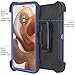 Jackpot Wireless Designed for Motorola Moto Edge 50 Ultra Case with Belt Clip Holster, Anti-Drop, Shockproof, with Kickstand, Heavy Duty Protection 3-Layer Protection (Blue)