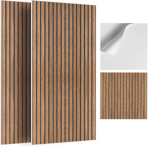 吸音材 230kg/m³ 高密度 吸音ボード 吸音パネル 毛毡製 防音対策 3Dリブ加工 粘着式 スタジオ 自宅 オフィス用 室內裝飾(60x60x1cm 6枚 トラディショナル ウォールナット柄 )