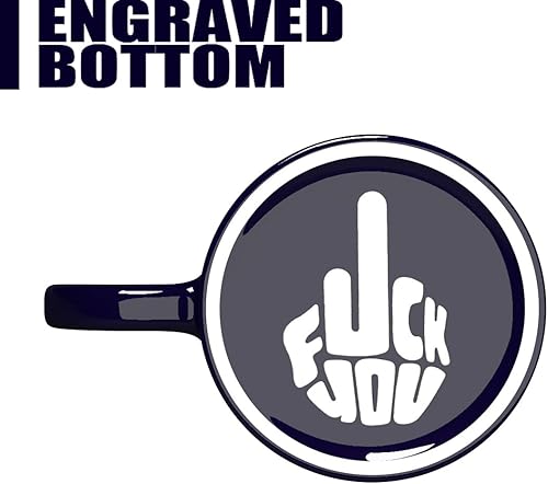 Miniatura 5 de Taza de cerámica grabada - SHHH. NO ONE CARES With Fuck You Middle Finger Bottom  Taza de café de regalo sarcástica divertida