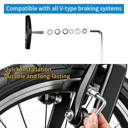 Image of Chooee Bike V-Brake Pads, Bicycle 70mm Brake Blocks Set, 2 Pairs Universal Brake Shoes